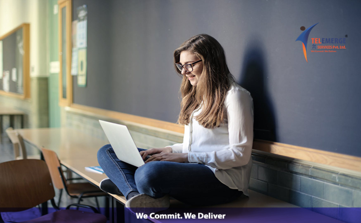 A lady with laptop